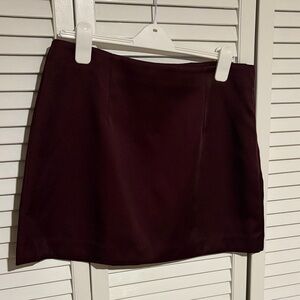 a new day Deep Burgundy Mini Skirt